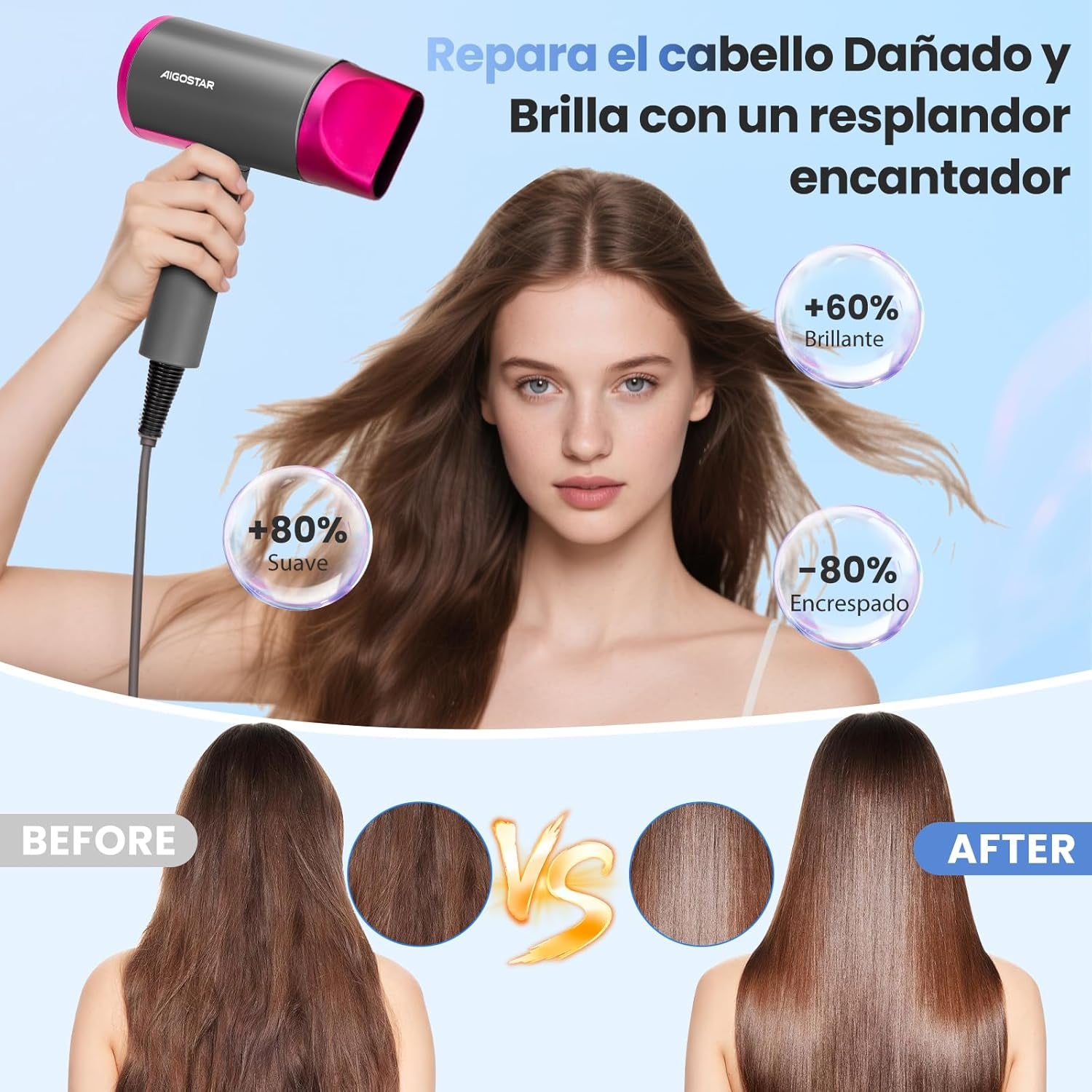 Compact hair dryer folded for travel and storage.