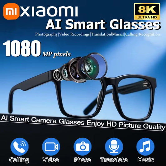 Xiaomi 8K HD AI smart glasses with photochromic lenses and camera