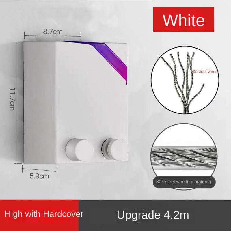 Punch-free Invisible Telescopic Drying Rack Balcony Bathroom Indoor And Outdoor Drying Rack Bold 304 Stainless Steel Wire Rope