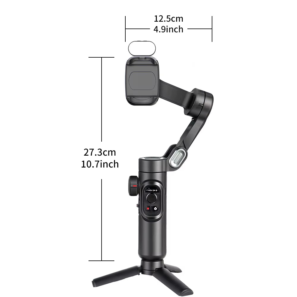 3 axis gimbal set up for live streaming on a tripod