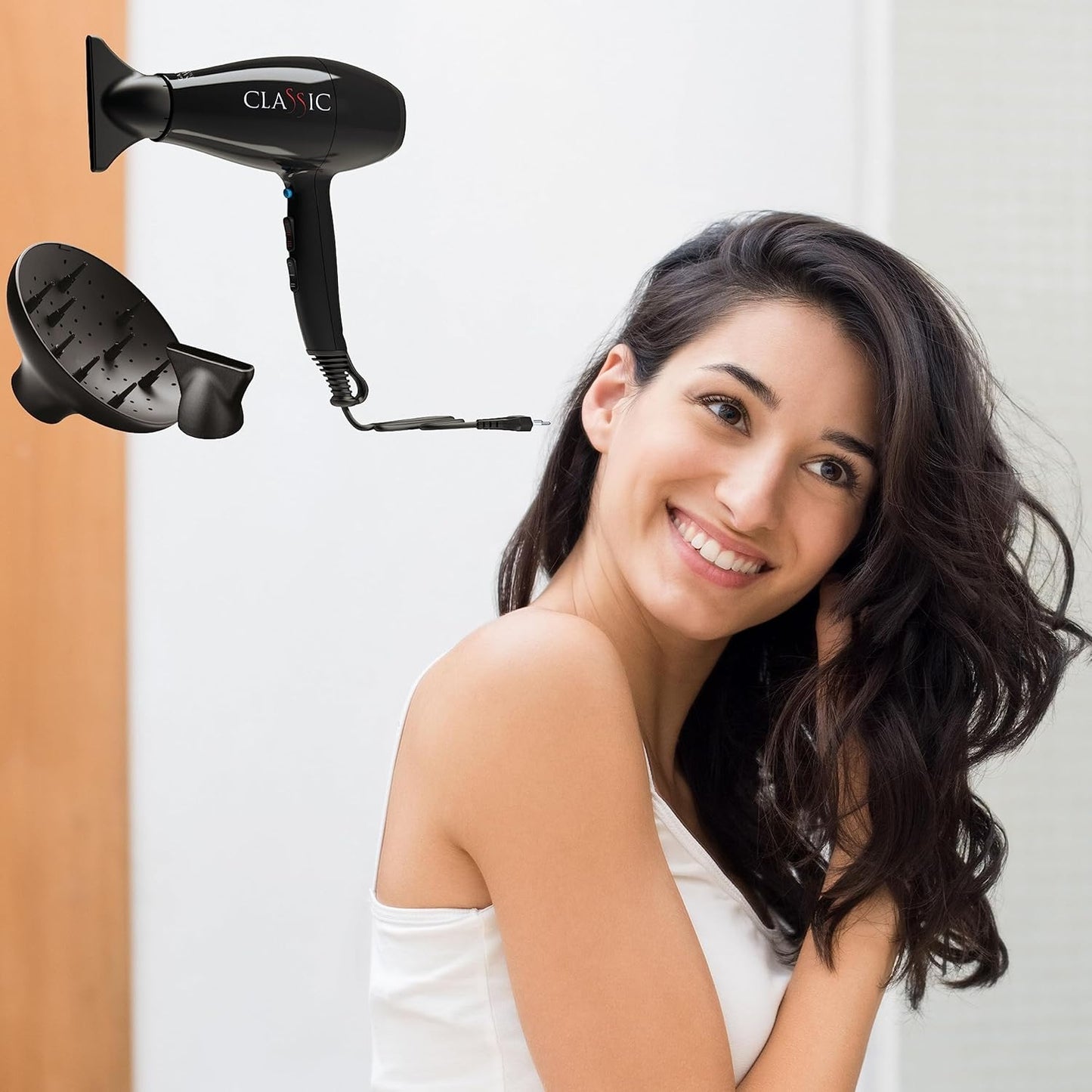 2200W hair dryer with AC motor specification.