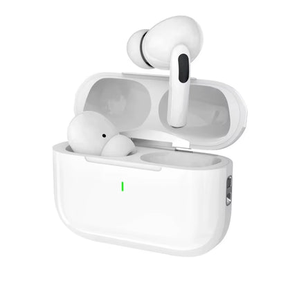 Air Pro 5 TWS wireless earbuds in white charging case.