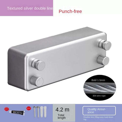 Punch-free Invisible Telescopic Drying Rack Balcony Bathroom Indoor And Outdoor Drying Rack Bold 304 Stainless Steel Wire Rope