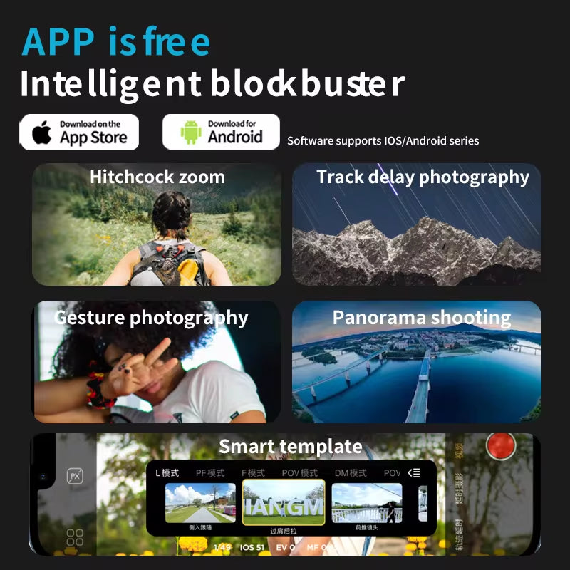 Phone stabilizer with Bluetooth control and multiple shooting modes