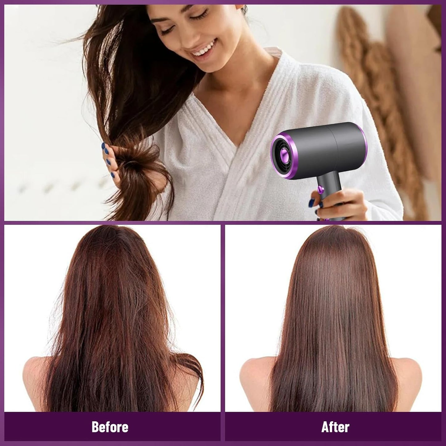 Professional hair dryer box and accessories.