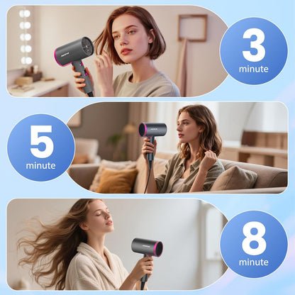 Portable hair dryer with cool shot button.