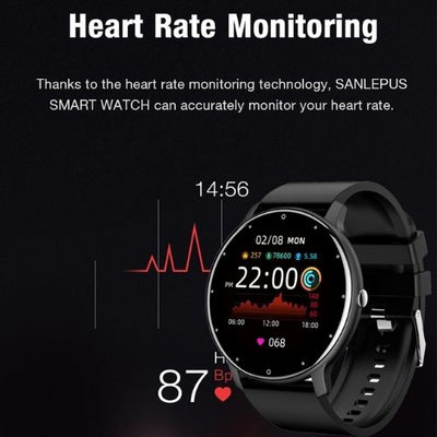 Fitness tracker smart watch with heart rate monitor for health tracking