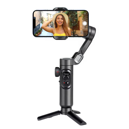 3-axis handheld gimbal stabilizer for smartphone with built-in fill light