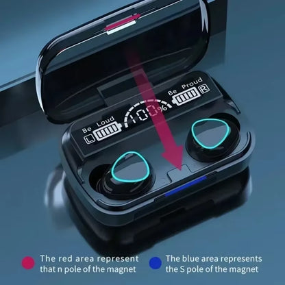 Real time translator earbuds app interface showing language selection.