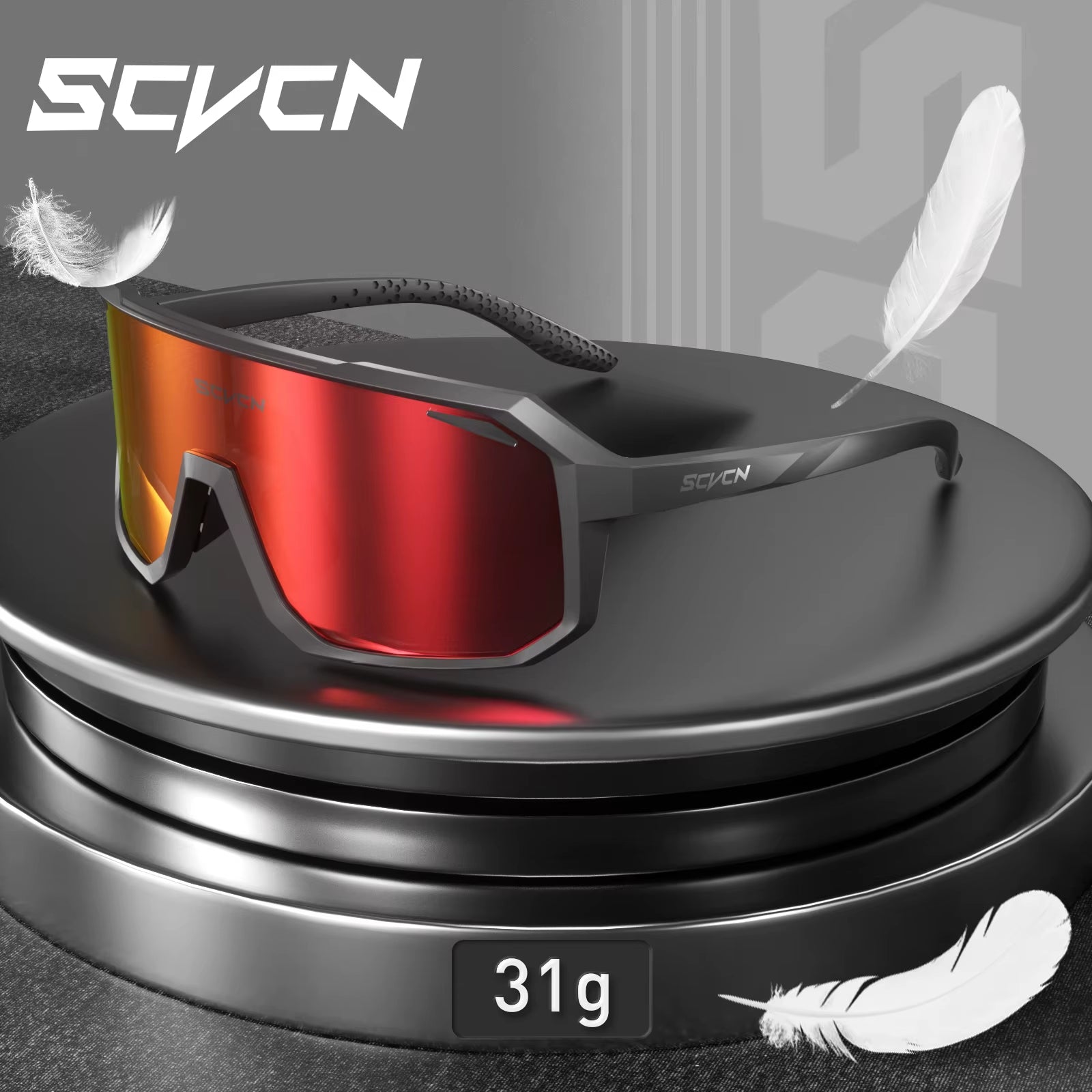 UV400 sunglasses showcasing the 31g lightweight design.