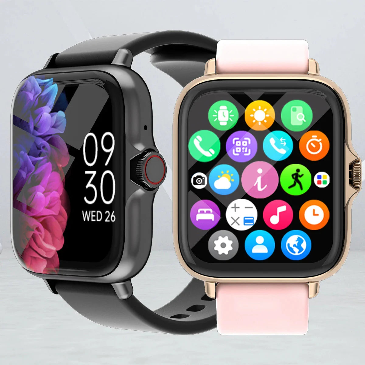 Waterproof smart watch with bluetooth calling and fitness tracker display
