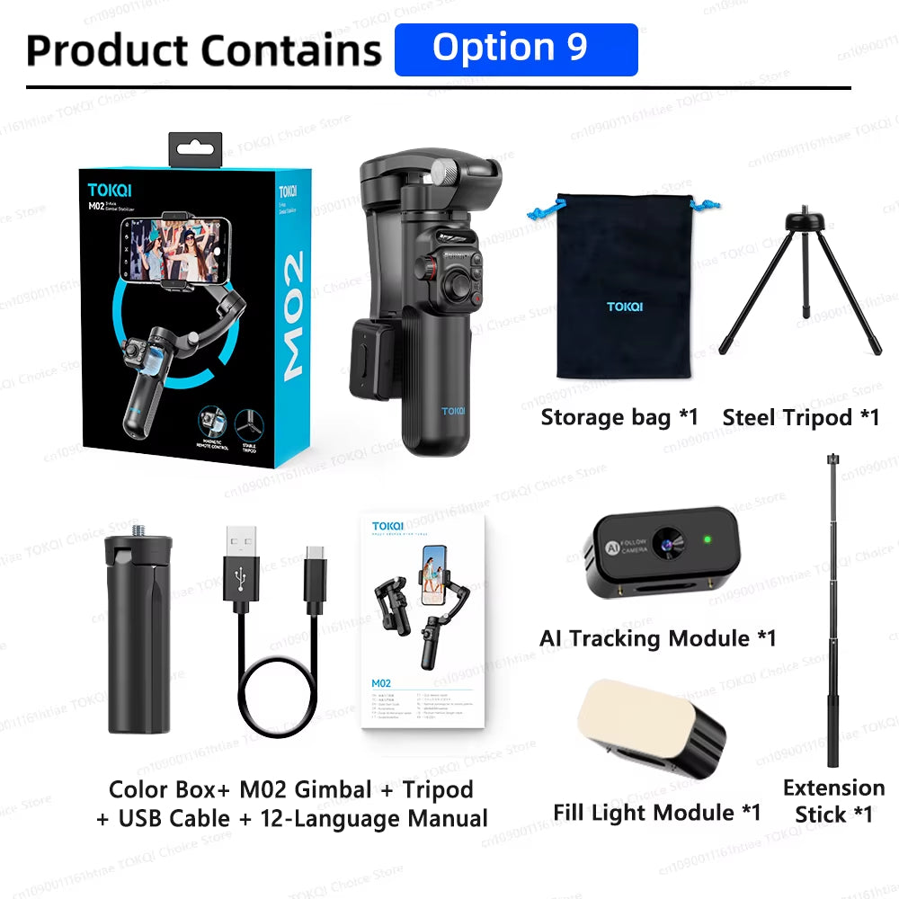 3-axis phone stabilizer demonstrating pan tilt and roll shooting modes