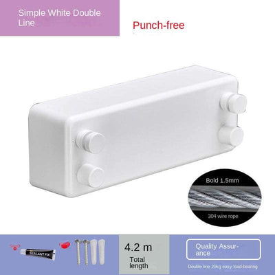 Punch-free Invisible Telescopic Drying Rack Balcony Bathroom Indoor And Outdoor Drying Rack Bold 304 Stainless Steel Wire Rope
