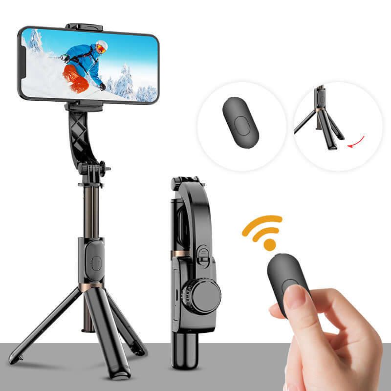 Mobile Phone Gimbal Selfie Stick Handheld Anti-shake Shooting with remote control and tripod.