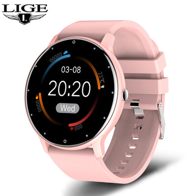 Lige smart watch with lightweight design and silicone strap fitness tracker