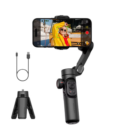 AOCHUAN Smart XE 3-axis gimbal stabilizing a smartphone