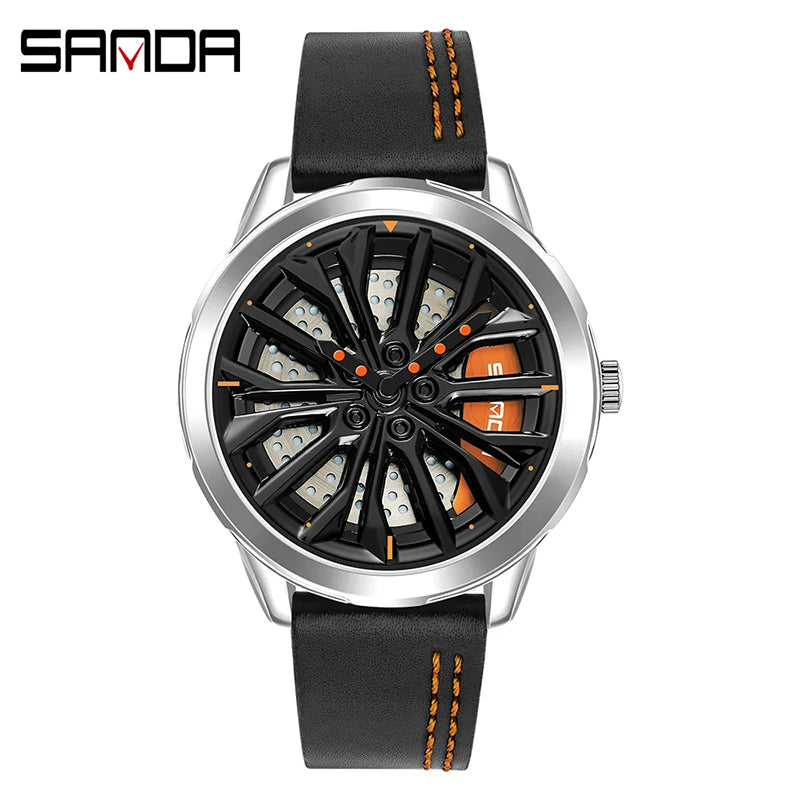 Luxury chronograph watch with bold automotive styling for car enthusiasts