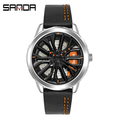 Luxury chronograph watch with bold automotive styling for car enthusiasts