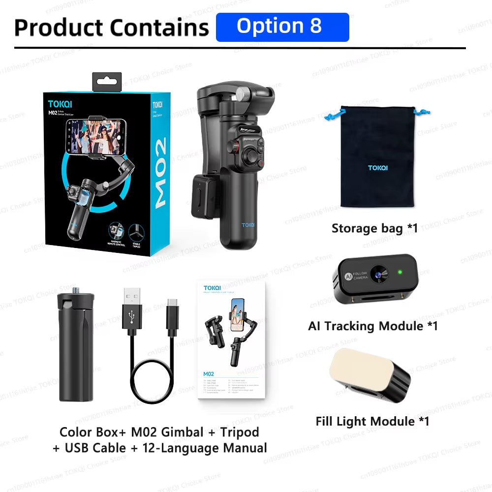 Smartphone gimbal stabilizer with rechargeable battery and USB charging port