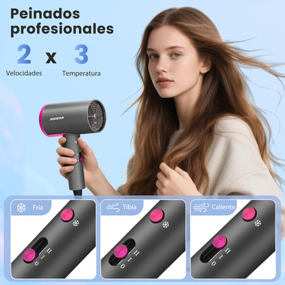 2400W hair dryer with light weight design (400g).
