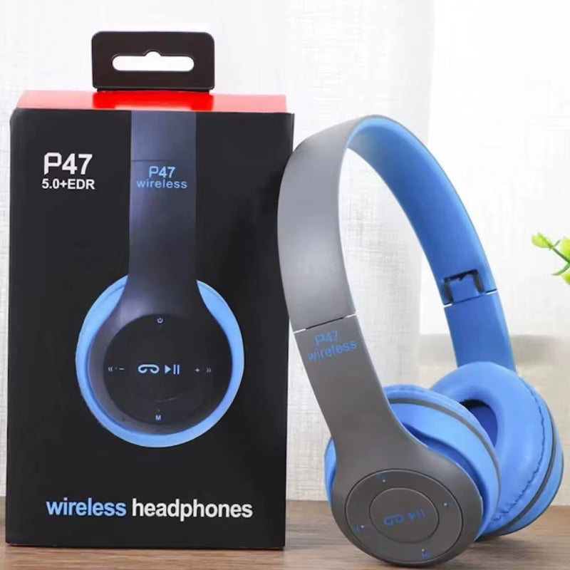 P47 Bluetooth headphones with FM radio and SD card slot