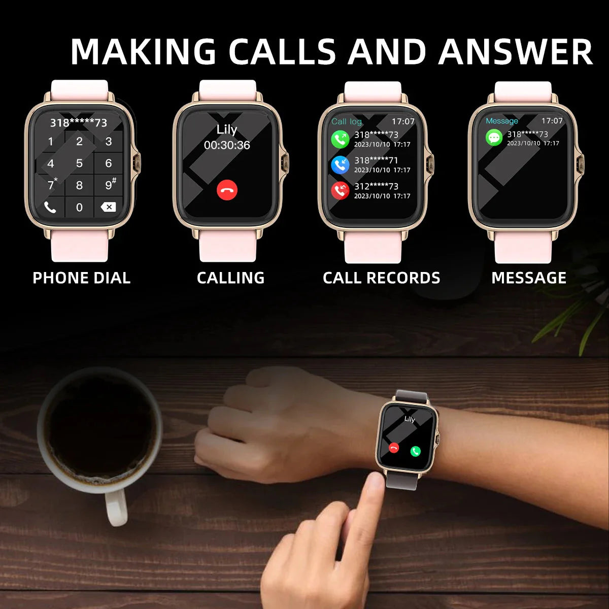 Bluetooth calling watch compatible with Android and iPhone devices