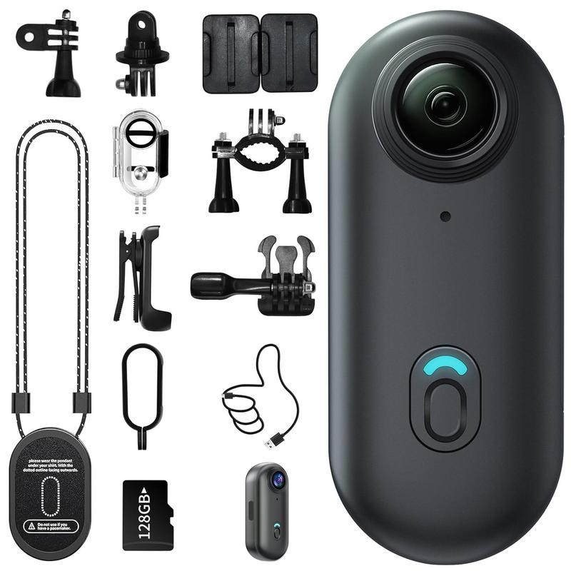 Small action camera with mounting clip