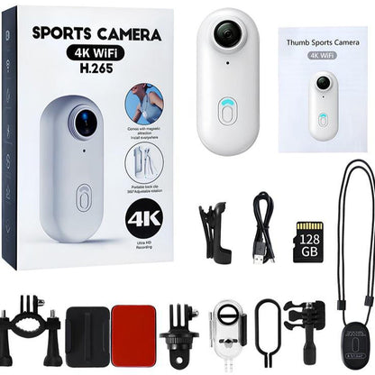 Mini action camera with 64GB storage