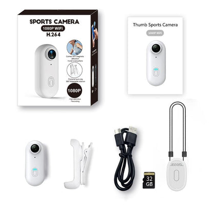 Wearable sports camera 1080p resolution