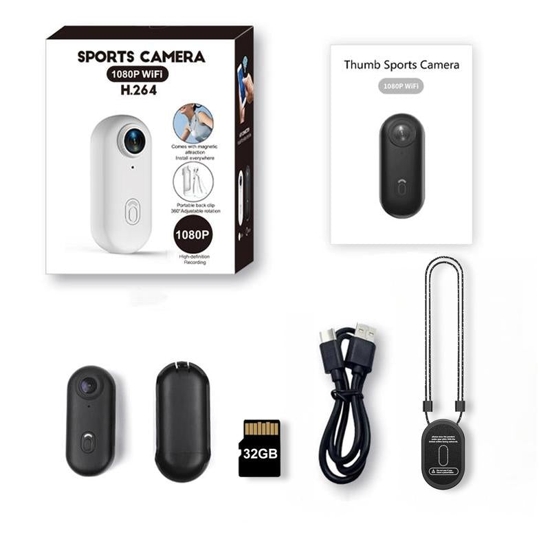 Small action camera with mounting clip