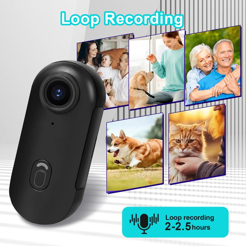 Mini Action Camera Wearable 1080P with 64GB Memory Card