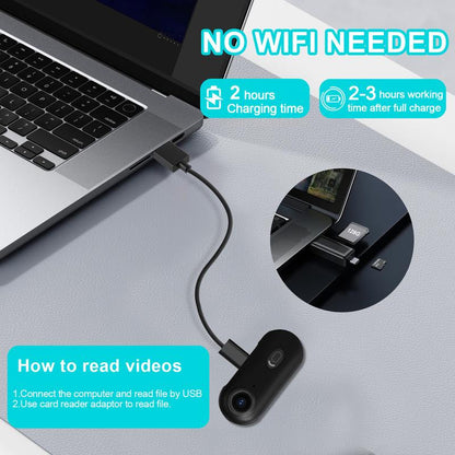 Mini Action Camera Wearable 1080P with 64GB Memory Card