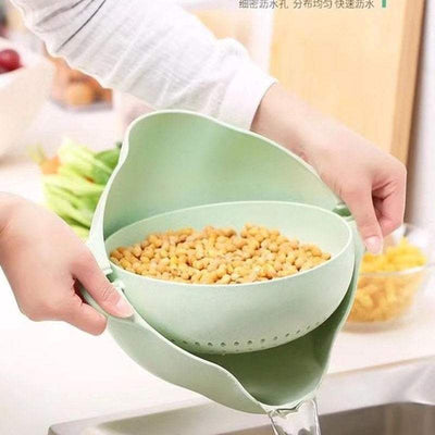Double Layer Vegetable Washing Basin Draining Basket