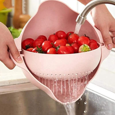 Double Layer Vegetable Washing Basin Draining Basket