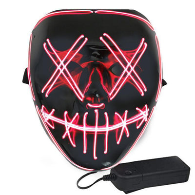 Cross-border Halloween V-shaped LED Cold Light Mask Decoration LED Luminous Mask Ghost Face Horror Atmosphere Mask
