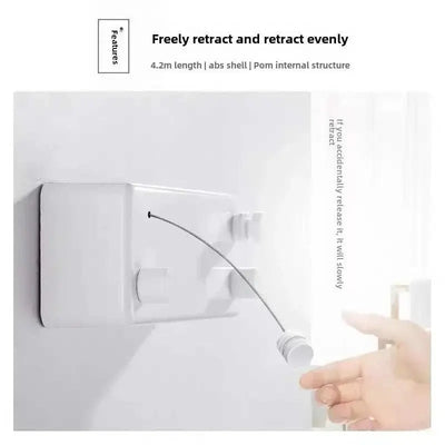 Punch-free Invisible Telescopic Drying Rack Balcony Bathroom Indoor And Outdoor Drying Rack Bold 304 Stainless Steel Wire Rope
