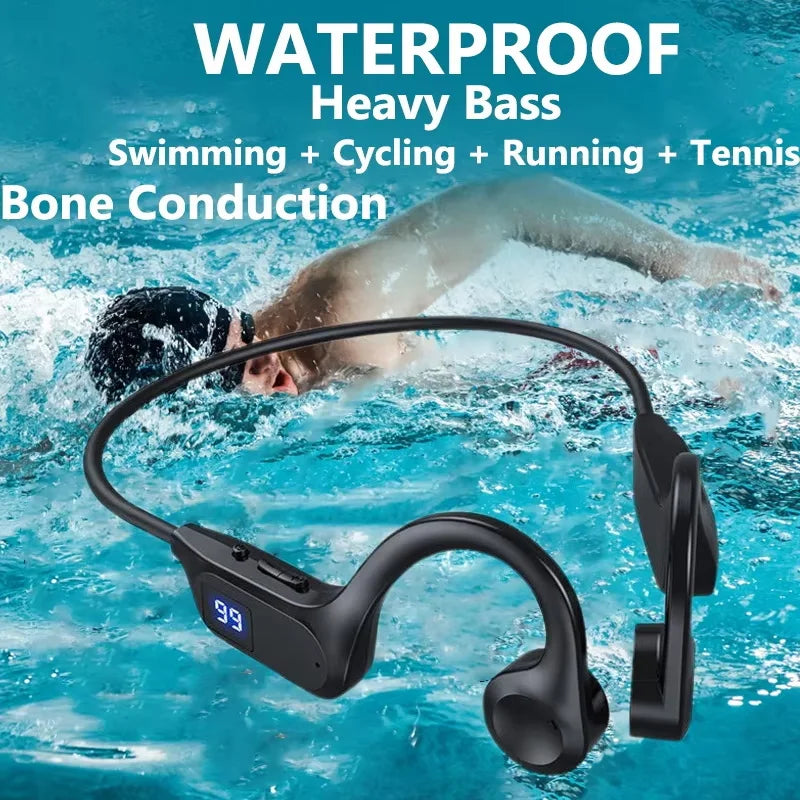 Swimmer wearing Open-Ear Headphones