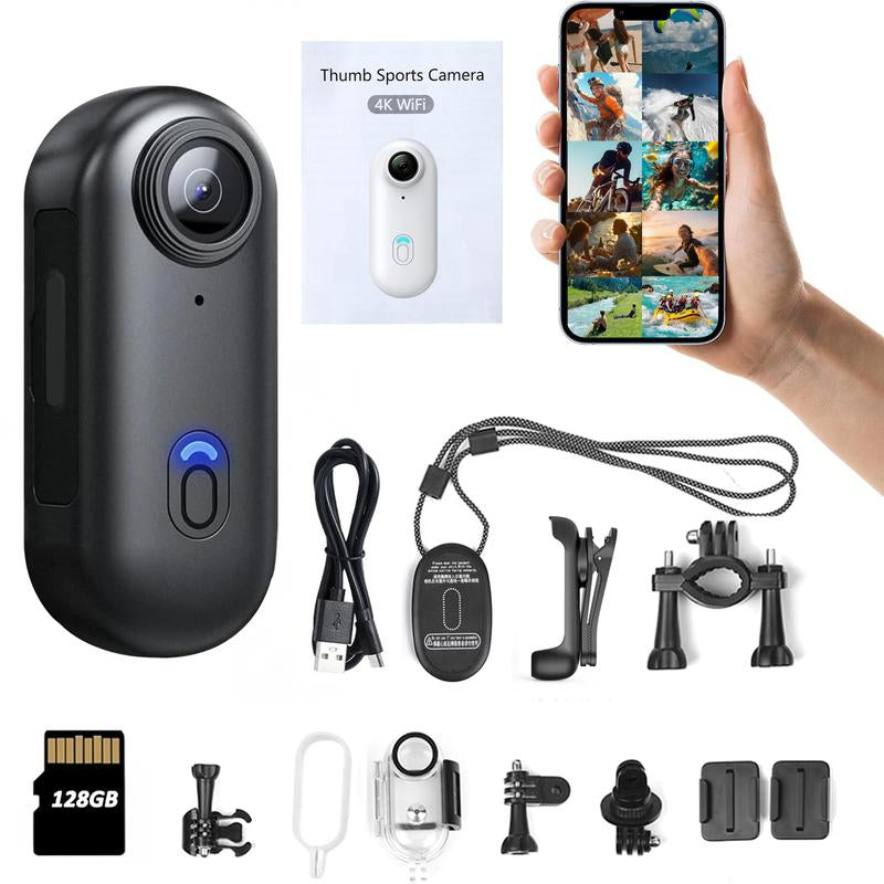 Waterproof action camera with 64GB memory card