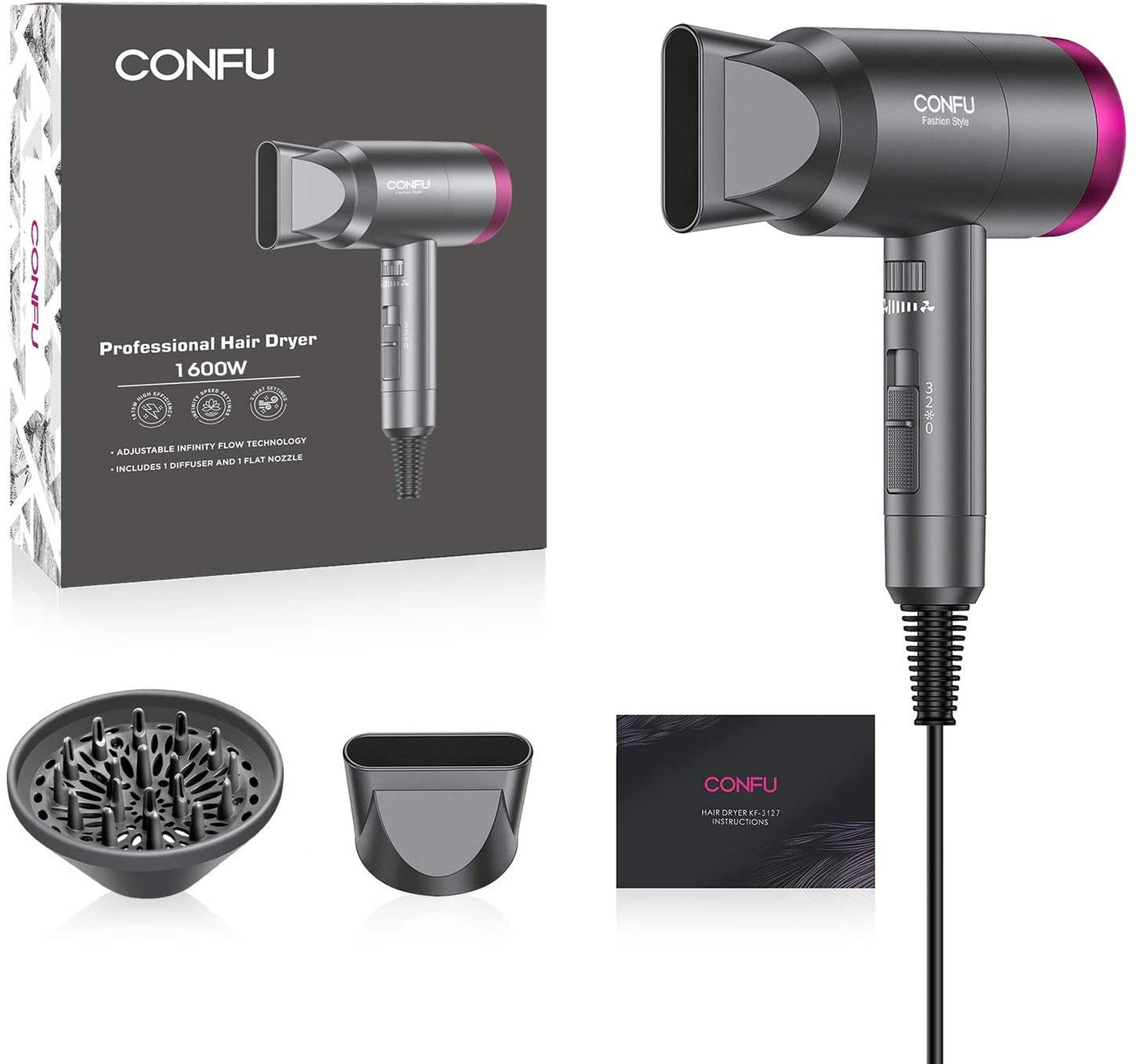 Kangfu Hammer Hair Dryer Negative Ion Mute KF3127 Low Radiation Hairdressing Constant Temperature Pregnant Women Recommend A Hair