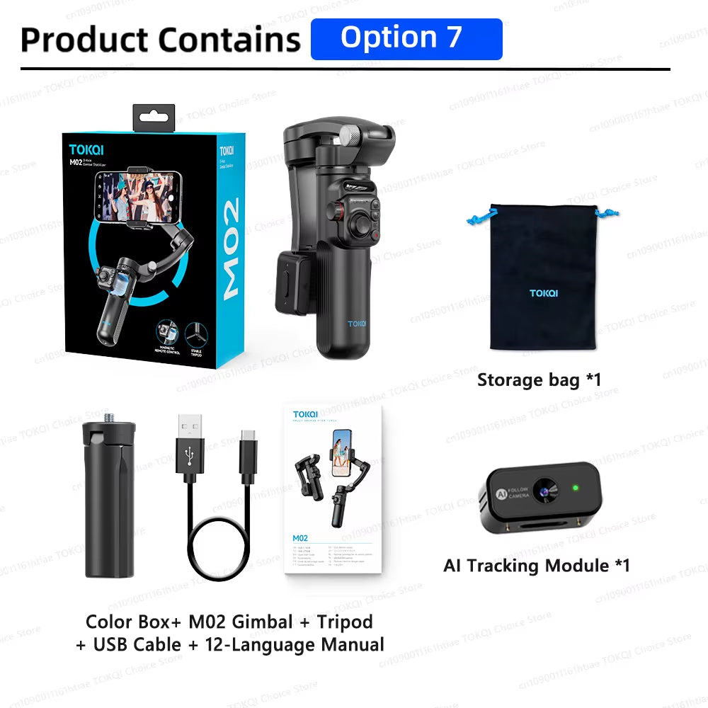 Gimbal with tripod showing compact foldable design for easy portability