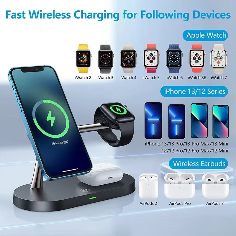 MagSafe iPhone snap on 3-in-1 wireless charging station