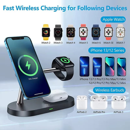 MagSafe iPhone snap on 3-in-1 wireless charging station