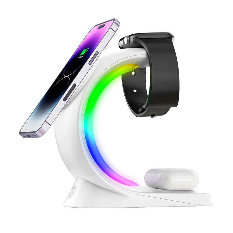 Fast wireless charger 15W for iPhone with Apple Watch charging stand