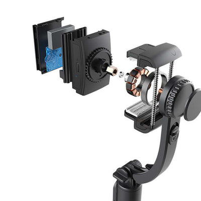 Mobile Phone Gimbal Selfie Stick Handheld Anti-shake Shooting showing detailed internal components and mechanics.