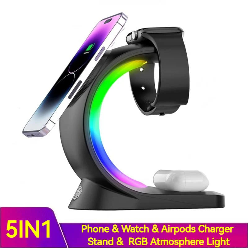 MagSafe wireless charger fast charging for iPhone with atmosphere light