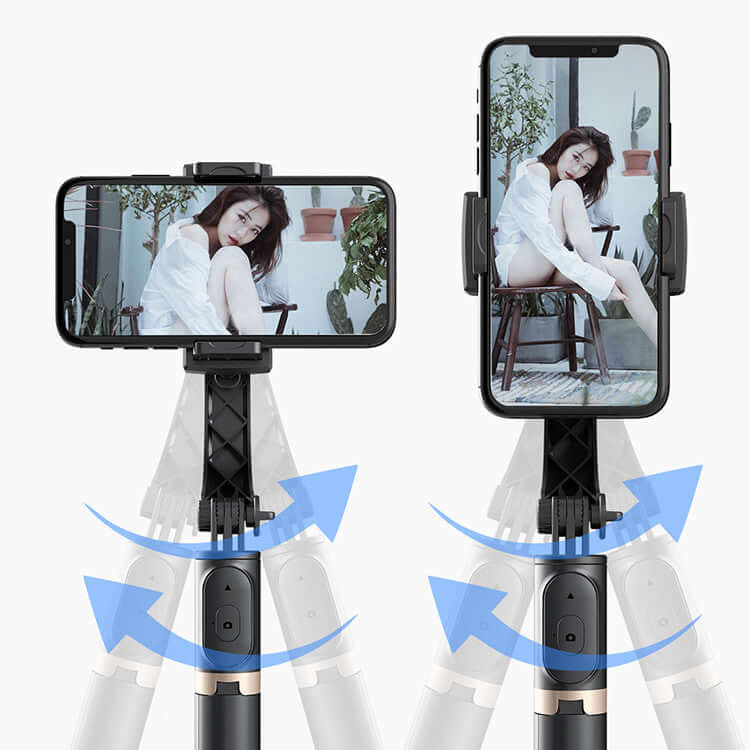 Mobile Phone Gimbal Selfie Stick Handheld Anti-shake Shooting in use with a smartphone capturing a photo.